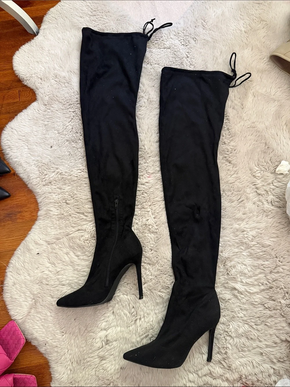 Source Unknown Black Over-the-Knee Stiletto Boots